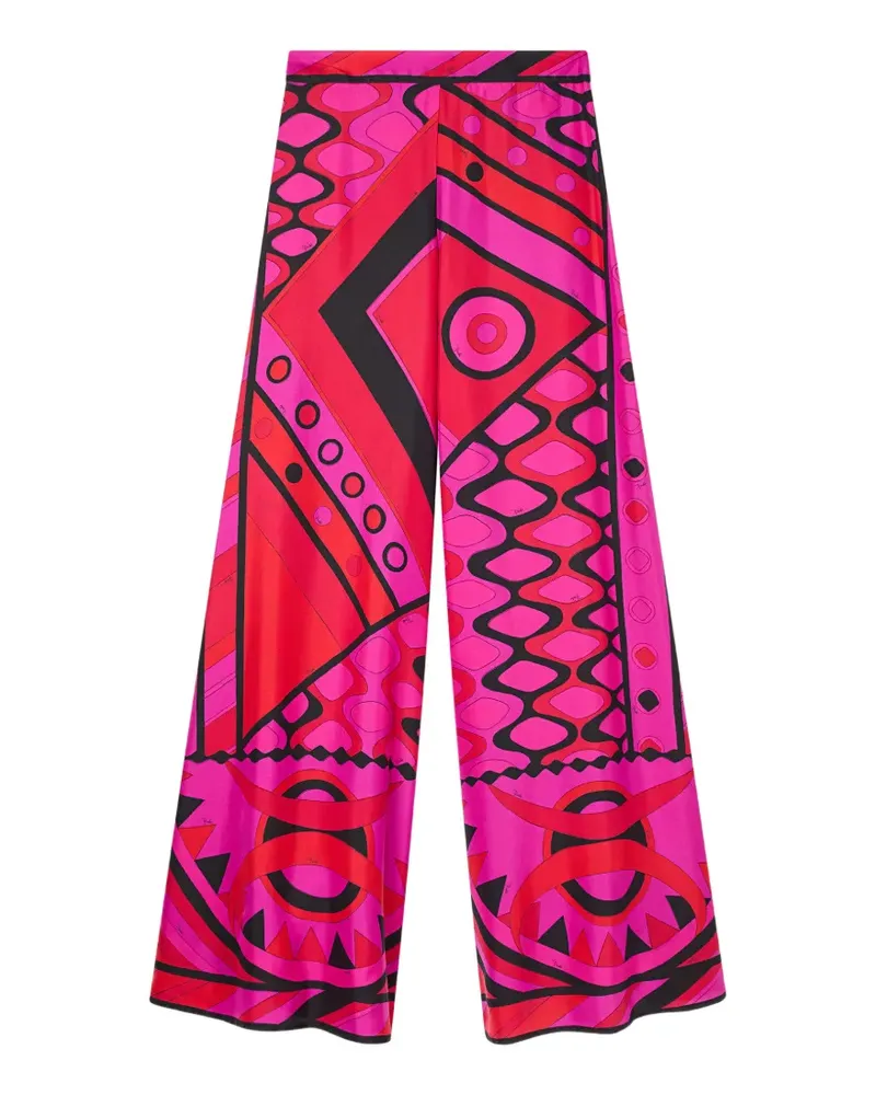 Emilio Pucci Vivara-print silk palazzo pants - Rosa Rosa