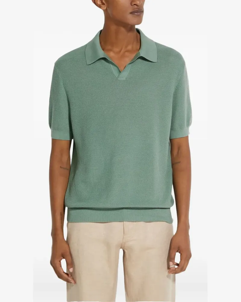 Ermenegildo Zegna Strukturiertes Poloshirt - Grün Grün