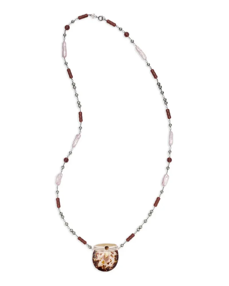Tory Burch runway shell necklace - Grau Grau