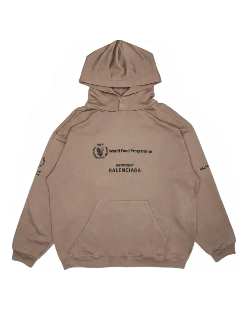 Balenciaga World Food Programme' Hoodie - Nude Nude