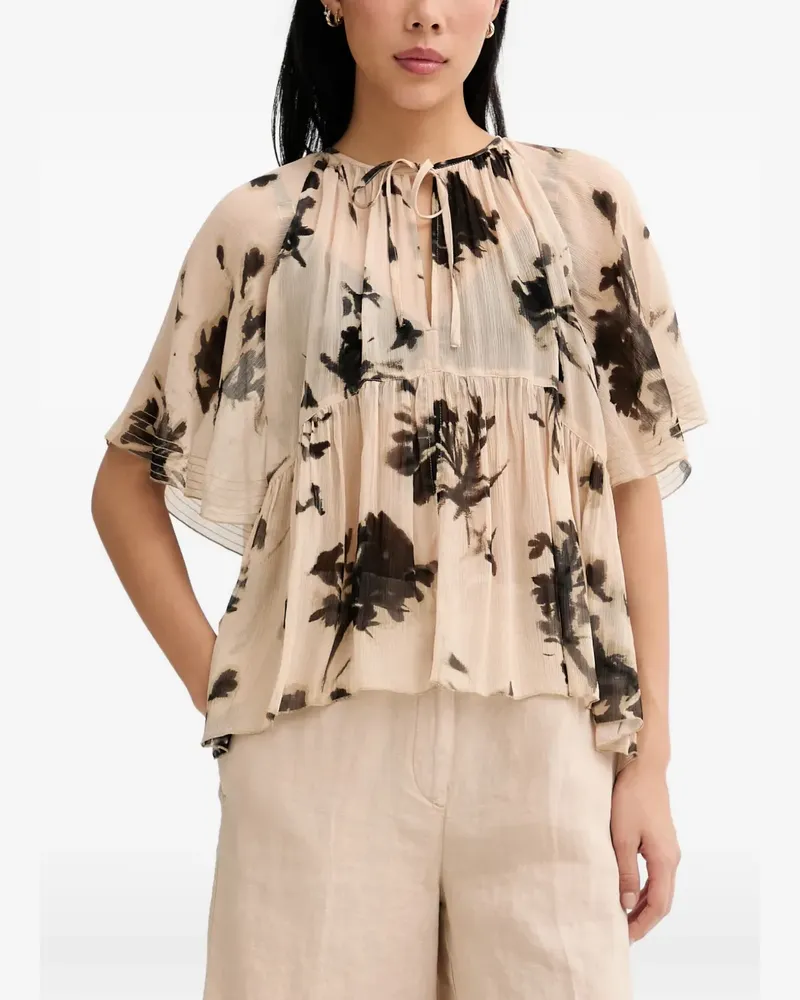 Marc O'Polo Bluse mit Blumenprint - Nude Nude
