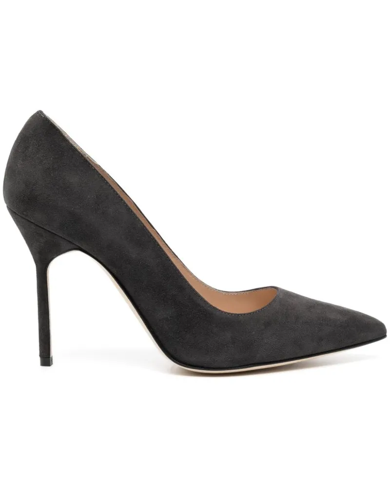 Manolo Blahnik BB Pumps aus Wildleder 100mm - Schwarz Schwarz