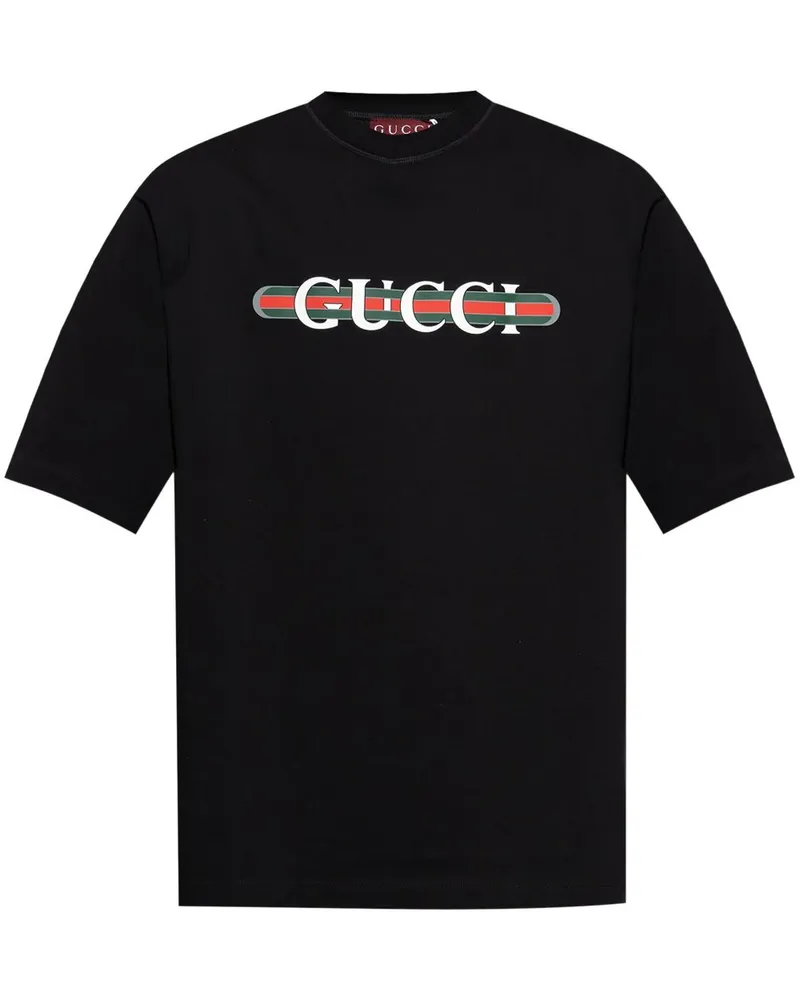 Gucci T-Shirt mit Logo-Print - Schwarz Schwarz
