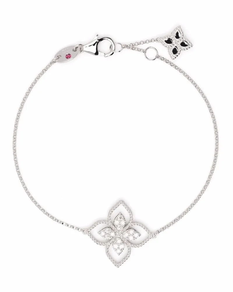 Roberto Coin 18kt Princess Flower Weißgoldarmband mit Diamanten - Silber Silber