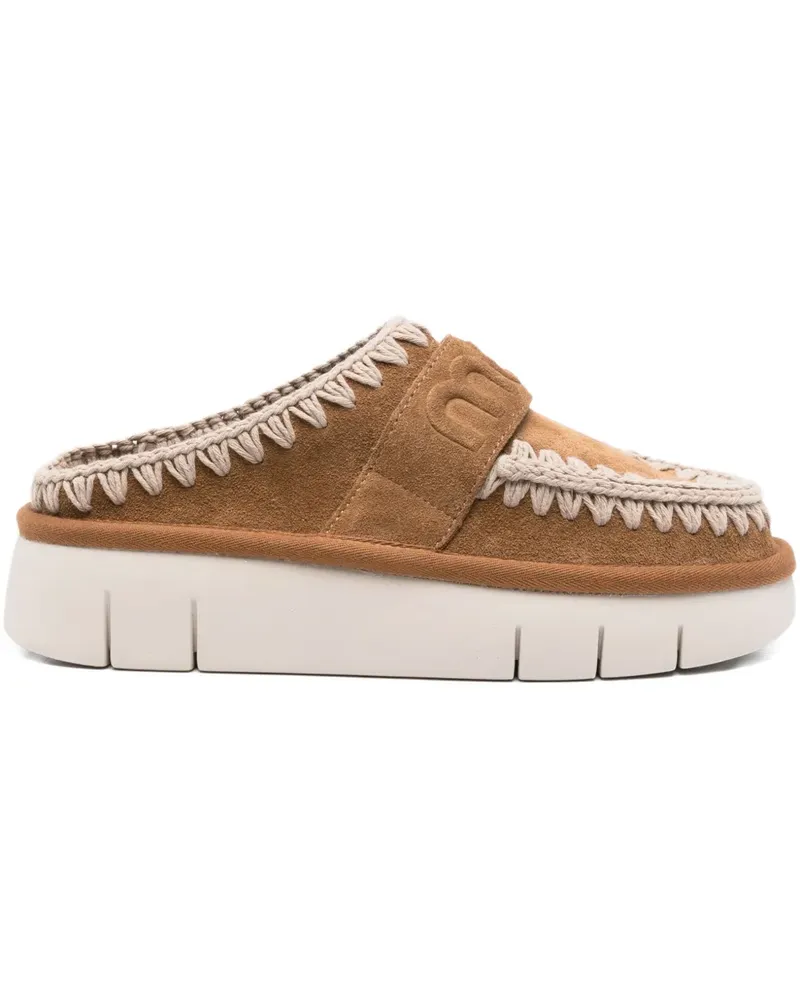 Mou Plateau-Mules aus Wildleder 45mm - Braun Braun