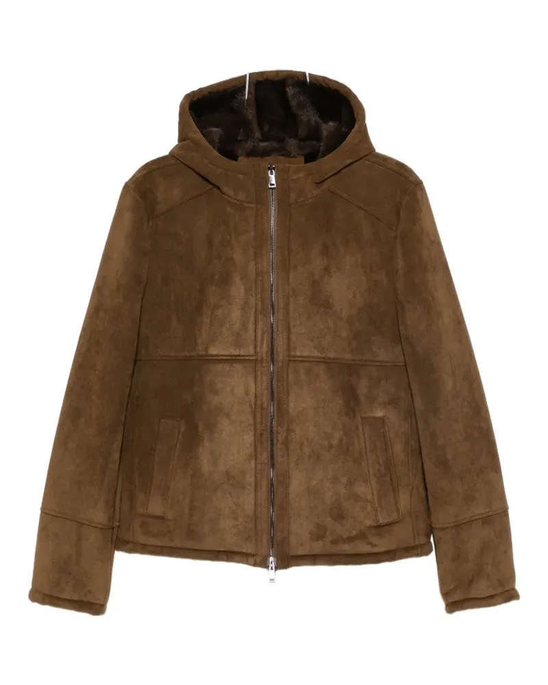 Bully suede-effect hooded jacket - Braun Braun