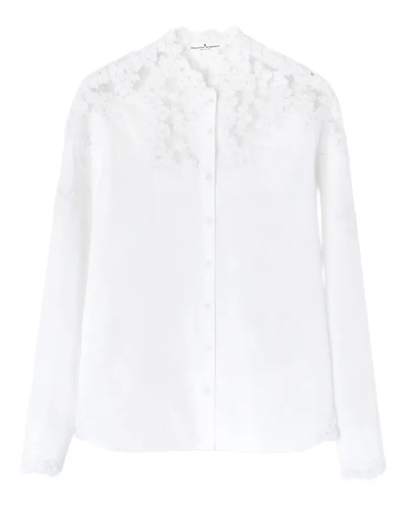 Ermanno Scervino Popeline-Hemd mit bestickter Spitze - Weiß Weiß