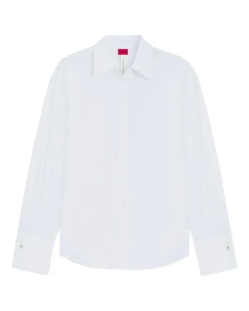HUGO BOSS Enkanthus long-sleeve back-tie shirt - Weiß Weiß
