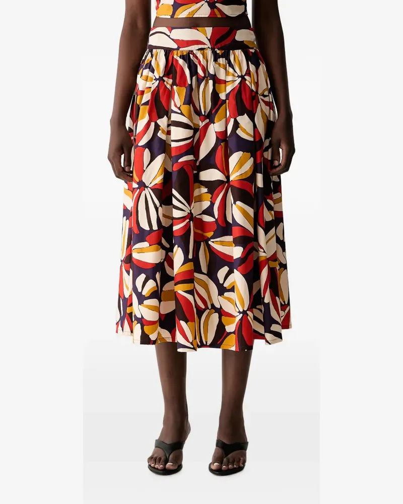 Benetton floral-print pleated midi skirt - Violett Violett