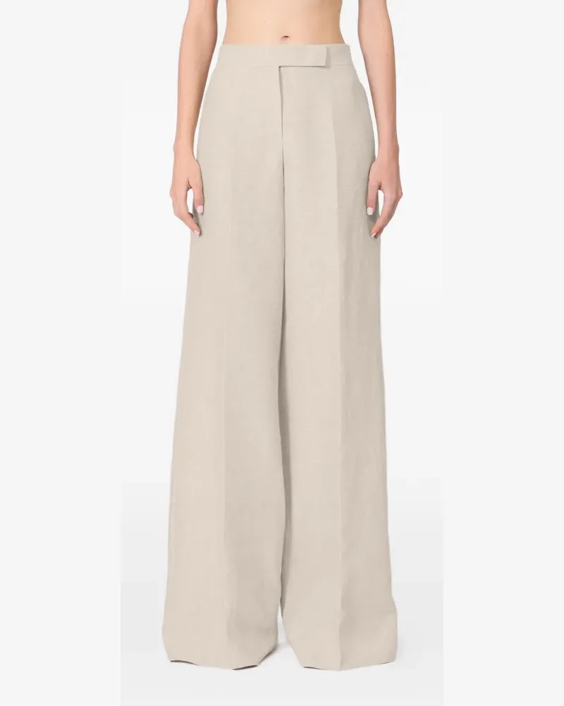 Max Mara Palazzohose aus Leinen - Nude Nude