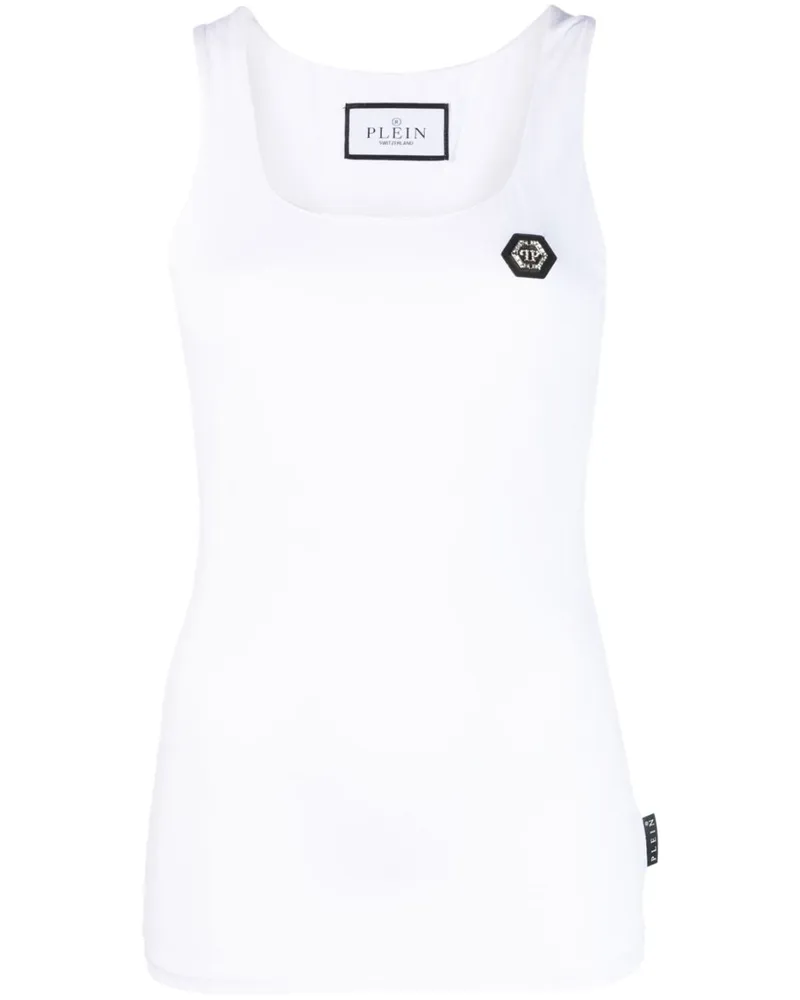 Philipp Plein Tanktop mit Logo-Patch - Weiß Weiß
