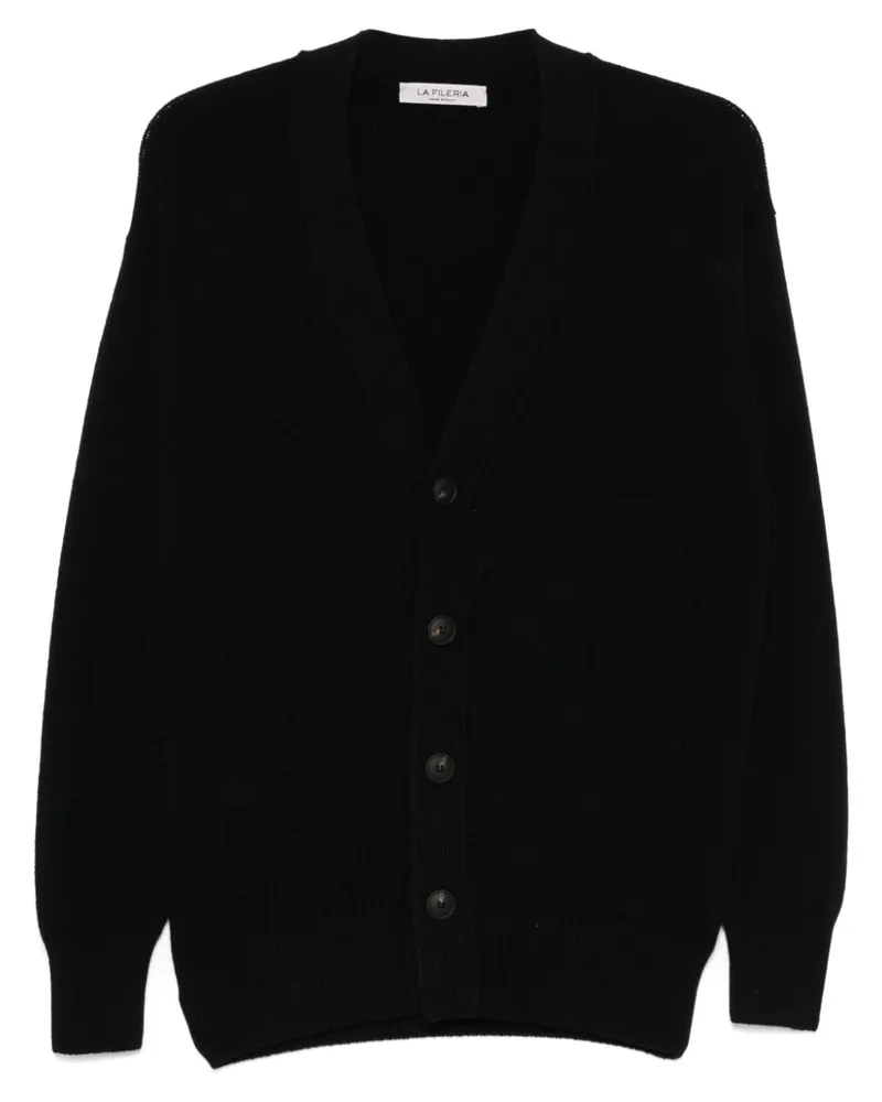 La Fileria Klassischer Cardigan - Schwarz Schwarz