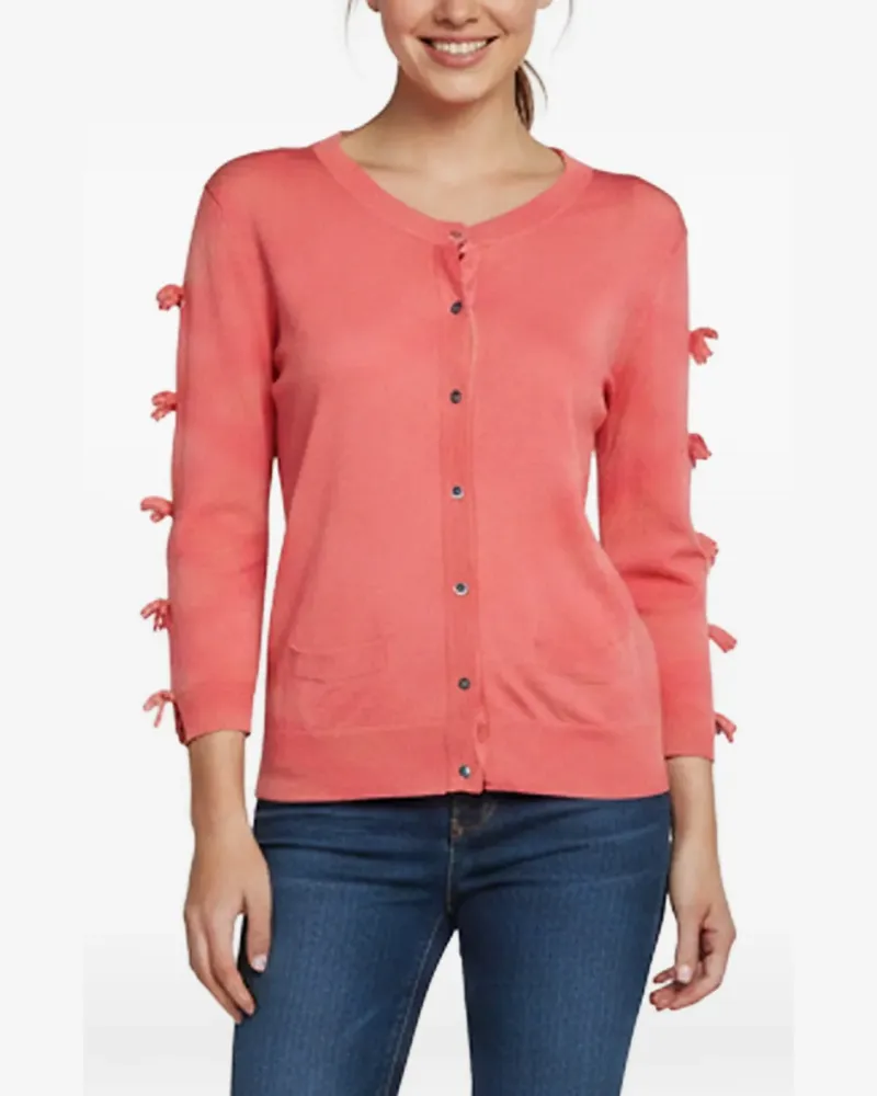 Elisabetta Franchi tie-sleeve button-fastening cardigan - Rosa Rosa