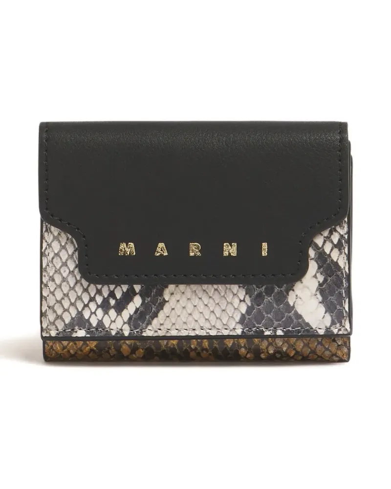 Marni Portemonnaie mit Python-Print - Braun Braun