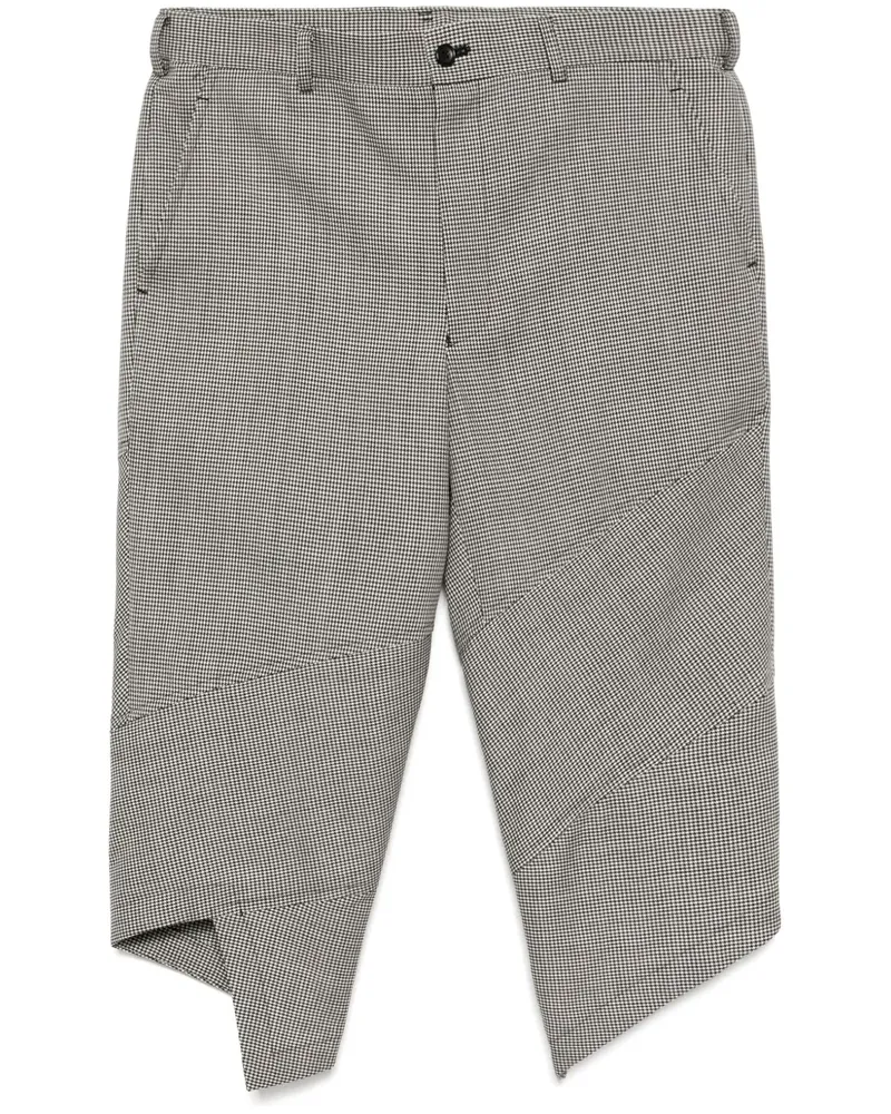 Comme des Garçons 3/4 Hose mit Fischgrätenmuster - Schwarz Schwarz