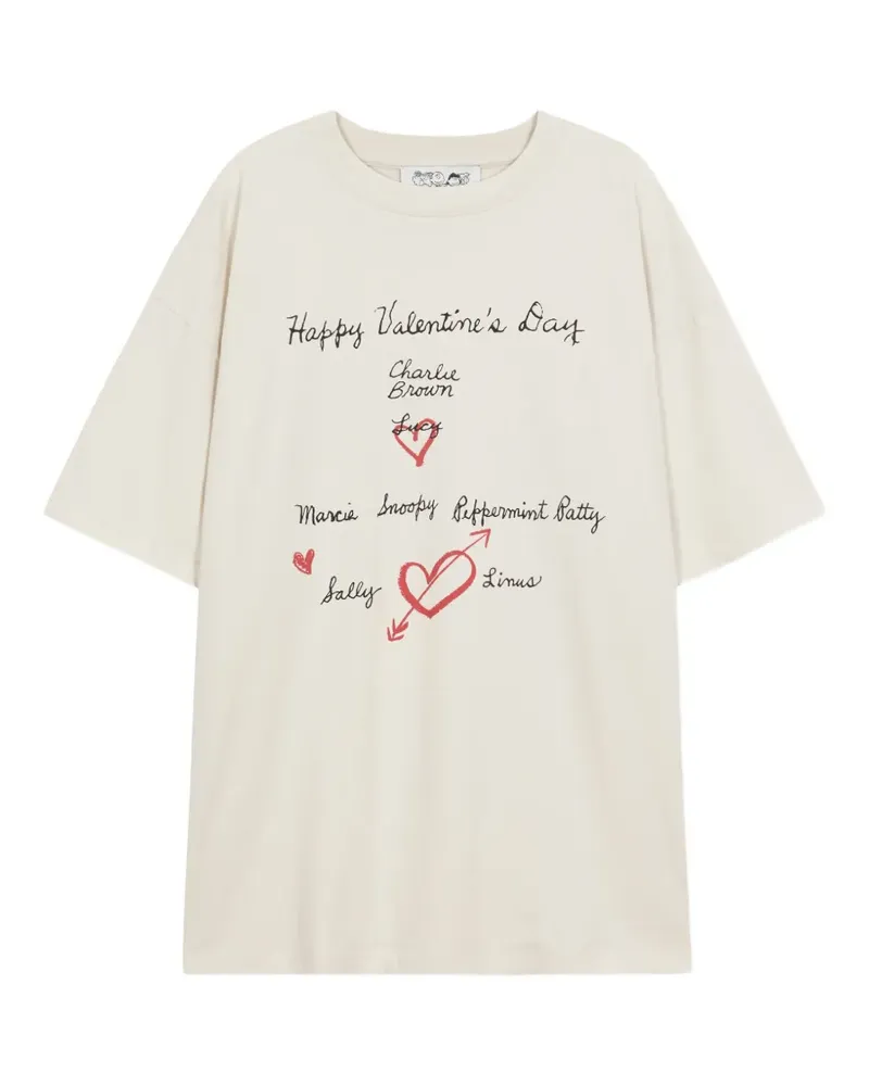 Marge Sherwood Peanuts Happy Valentine's Day T-shirt - Nude Nude