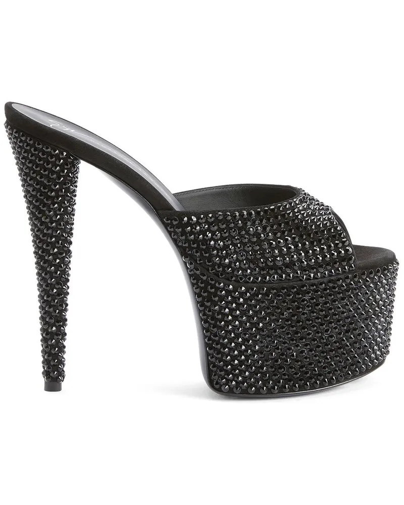 Giuseppe Zanotti GZ Aida Sandalen mit Kristallen 150mm - Schwarz Schwarz