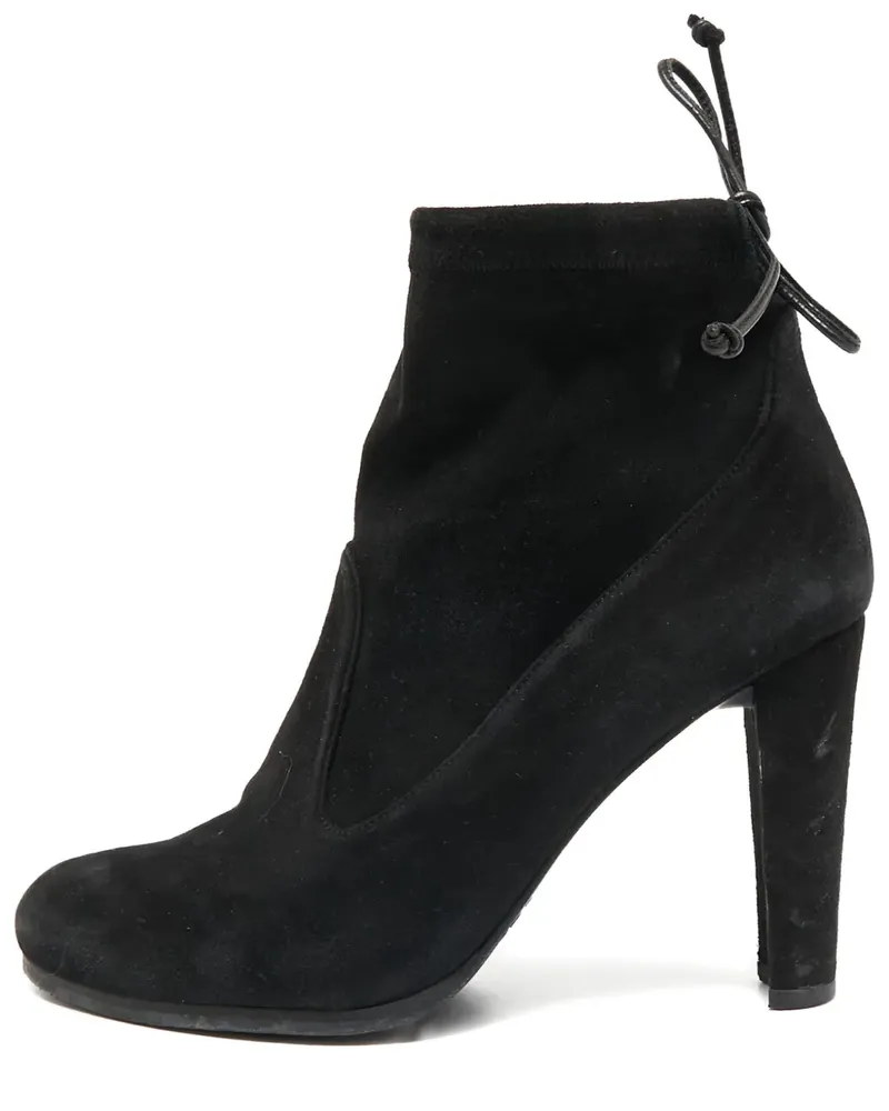 Stuart Weitzman Wildlederstiefel mit Schleifenverschluss 100mm - Schwarz Schwarz