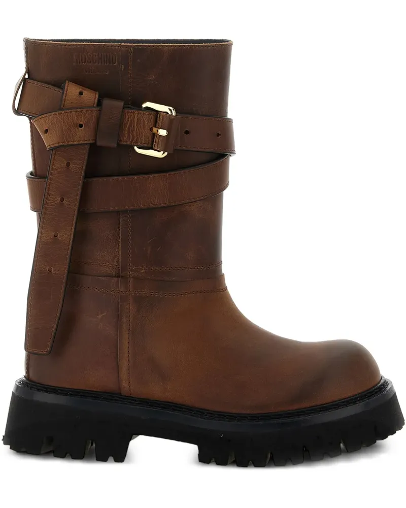 Moschino Stiefel mit Schnallenverschluss - Braun Braun