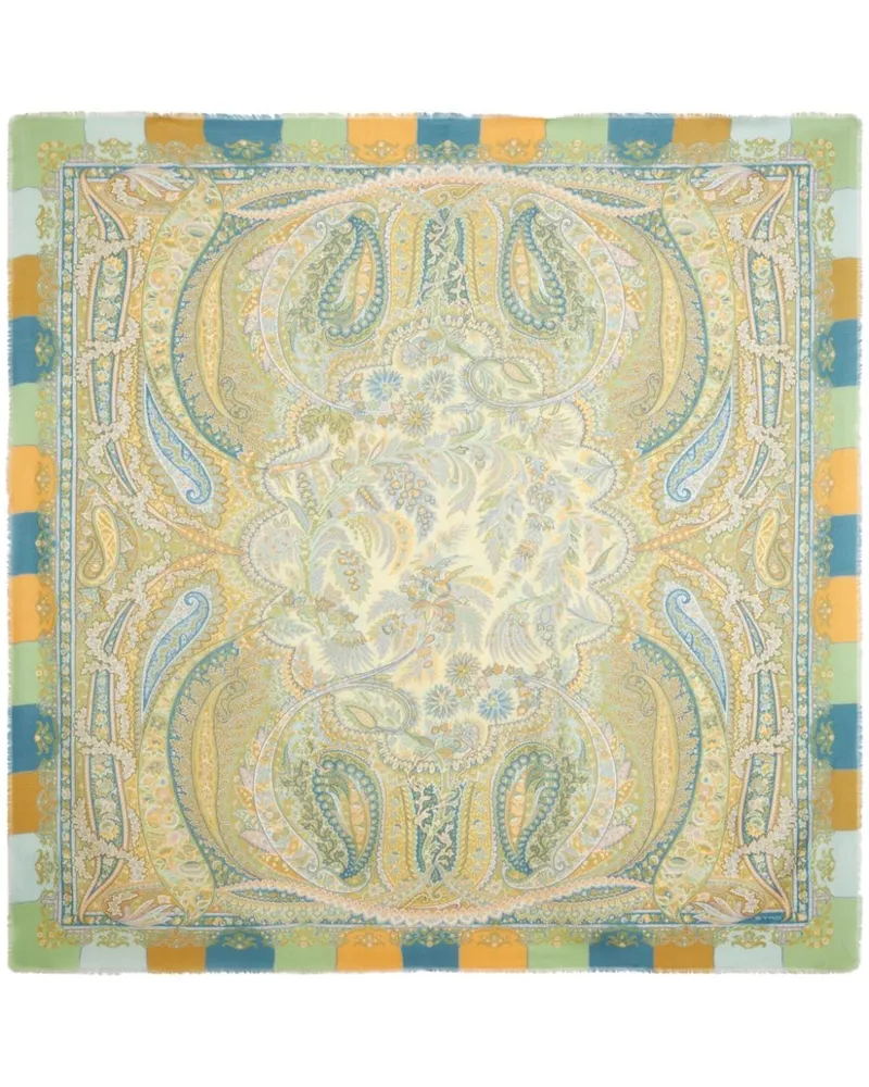 Etro Ausgefranster Schal mit Paisley-Print - Nude Nude