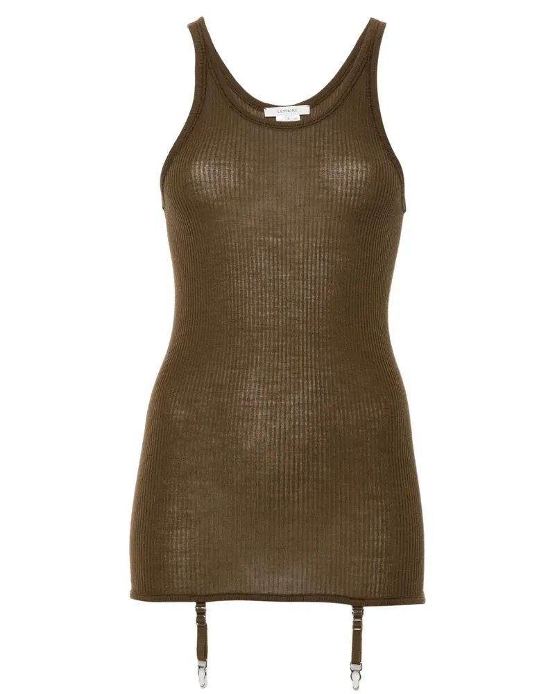 Christophe Lemaire Nahtloses Tanktop mit Hosenträgern - Braun Braun