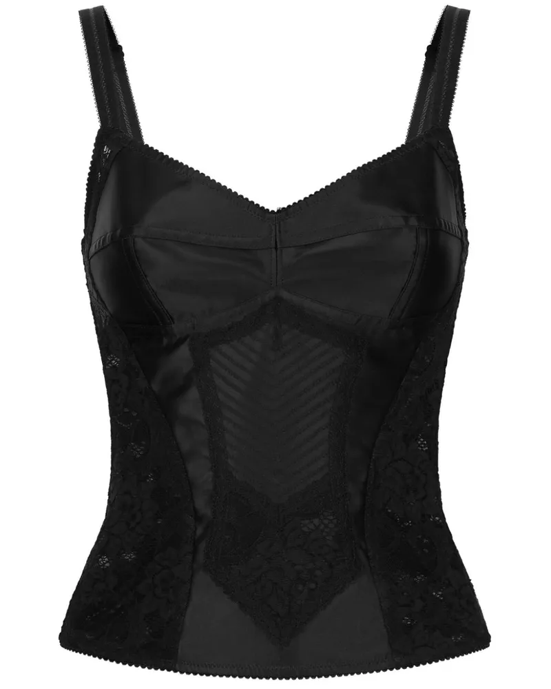 Dolce & Gabbana Top mit Corsage - Schwarz Schwarz