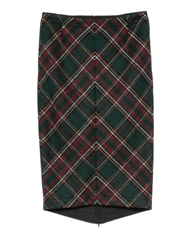N° 21 tartan-pattern midi skirt - Grün Grün
