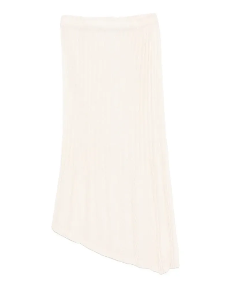 Issey Miyake Unfurling pleats asymmetric midi skirt - Nude Nude