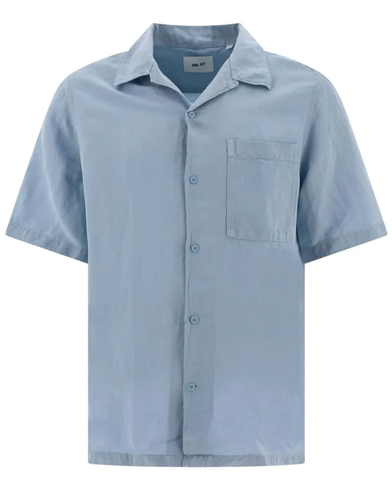 NN 07 T-Shirt mit Brusttasche Blau
