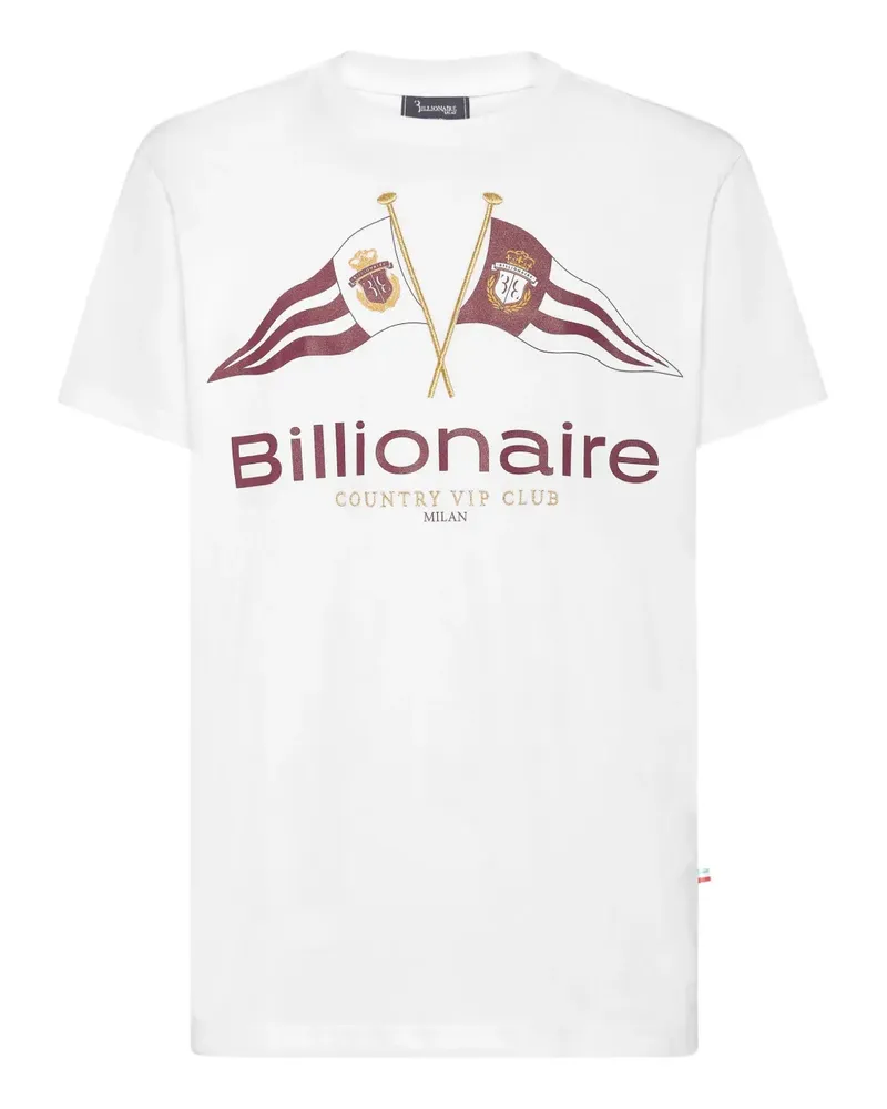 Billionaire Flags T-Shirt mit rundem Ausschnitt - Weiß Weiß