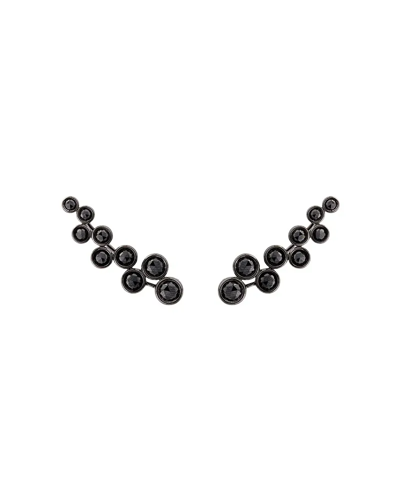 Alinka 18kt rhodinierte Weißgoldohrringe mit schwarzen Diamanten - Metallic Metallic