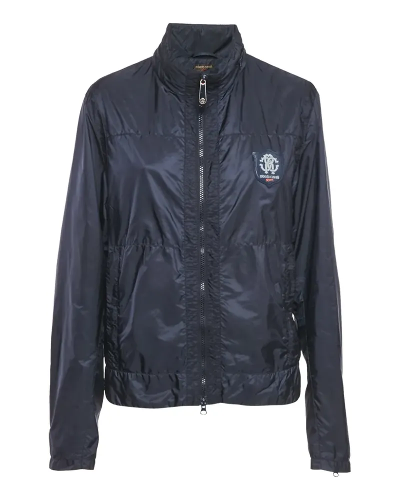 Roberto Cavalli Leichte Jacke mit Logo-Ärmel - Blau Blau