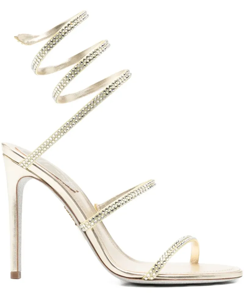 René Caovilla Cleo Sandalen mit Spiralabsatz 105mm - Gelb Gelb