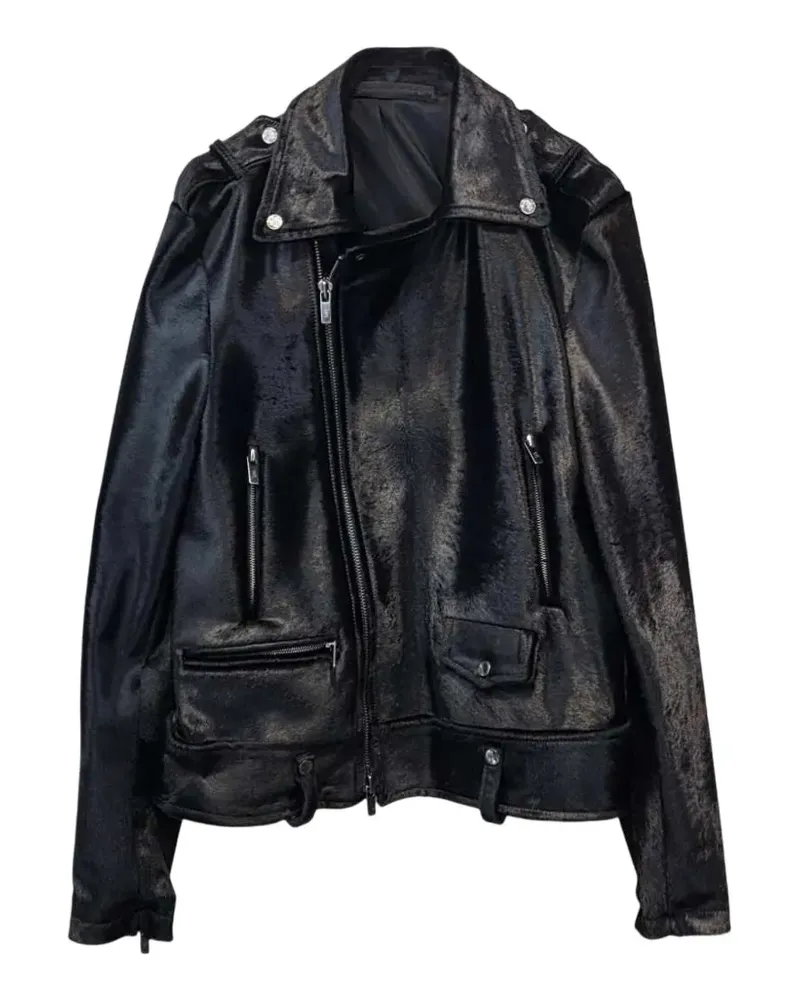Salvatore Santoro Bikerjacke aus Leder - Schwarz Schwarz