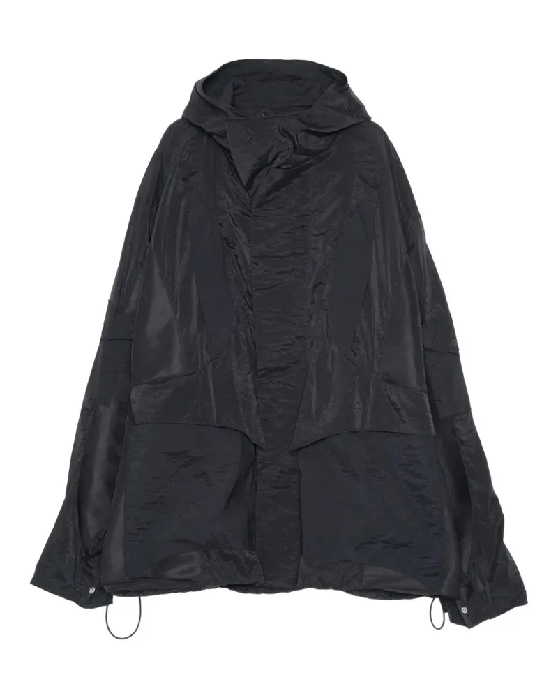 Yoshio Kubo hooded panelled jacket - Schwarz Schwarz