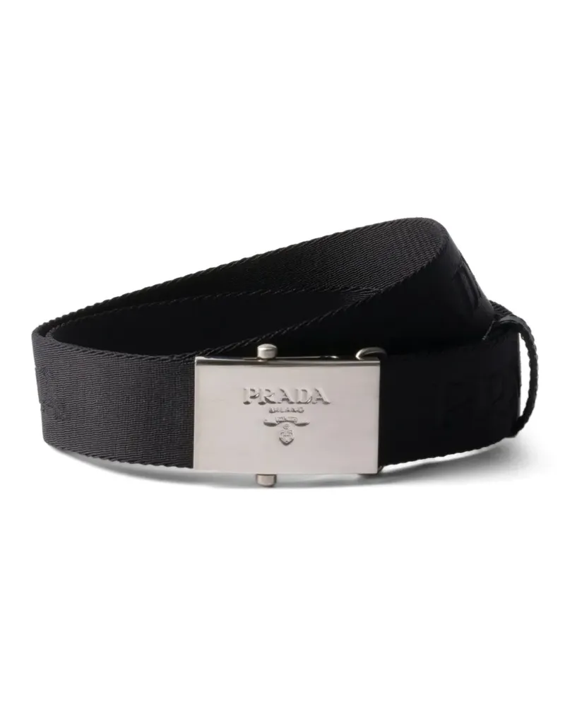Prada Gürtel mit Logo - Schwarz Schwarz