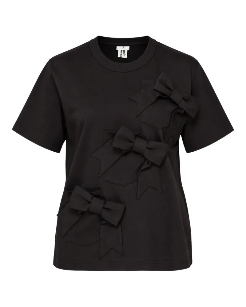 Noir Kei Ninomiya bow-embellished T-shirt - Schwarz Schwarz