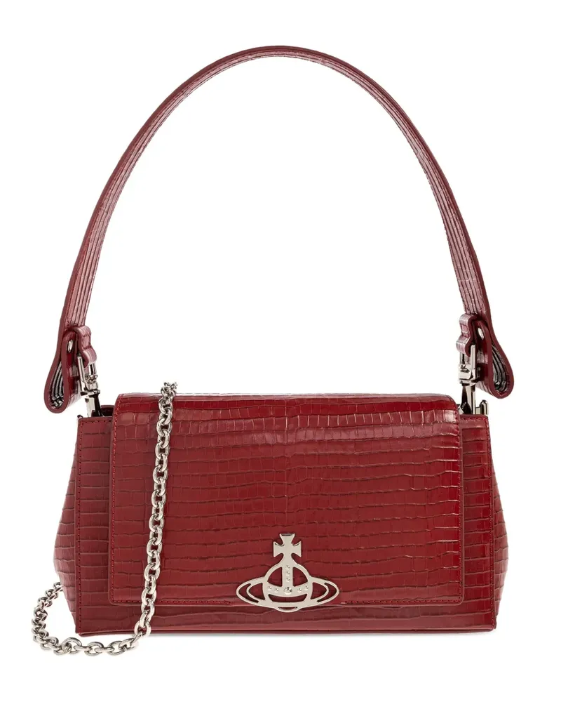 Vivienne Westwood Mittelgroße Hazel Schultertasche mit Kroko-Prägung - Rot Rot