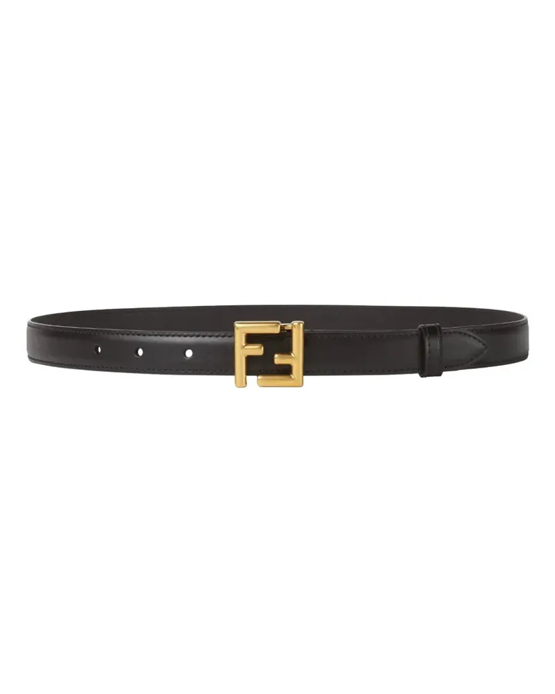 Fendi FF logo leather belt - Schwarz Schwarz