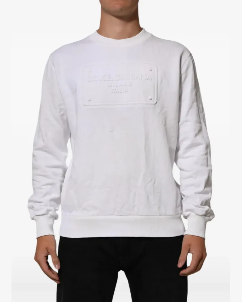 Dolce & Gabbana logo-embossed sweater - Weiß Weiß