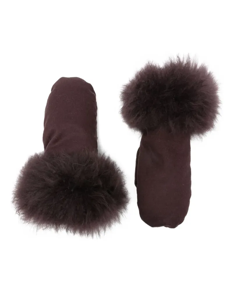 Liska Handschuhe mit strukturiertem Besatz - Braun Braun