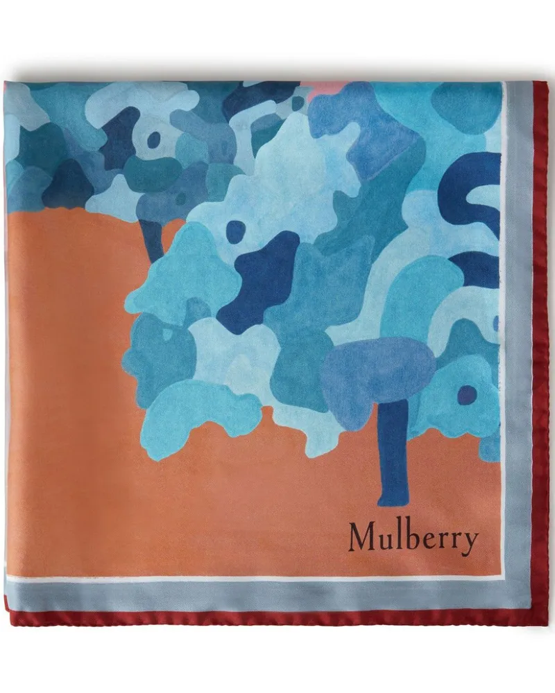 Mulberry Seidenschal mit Logo-Print Orange