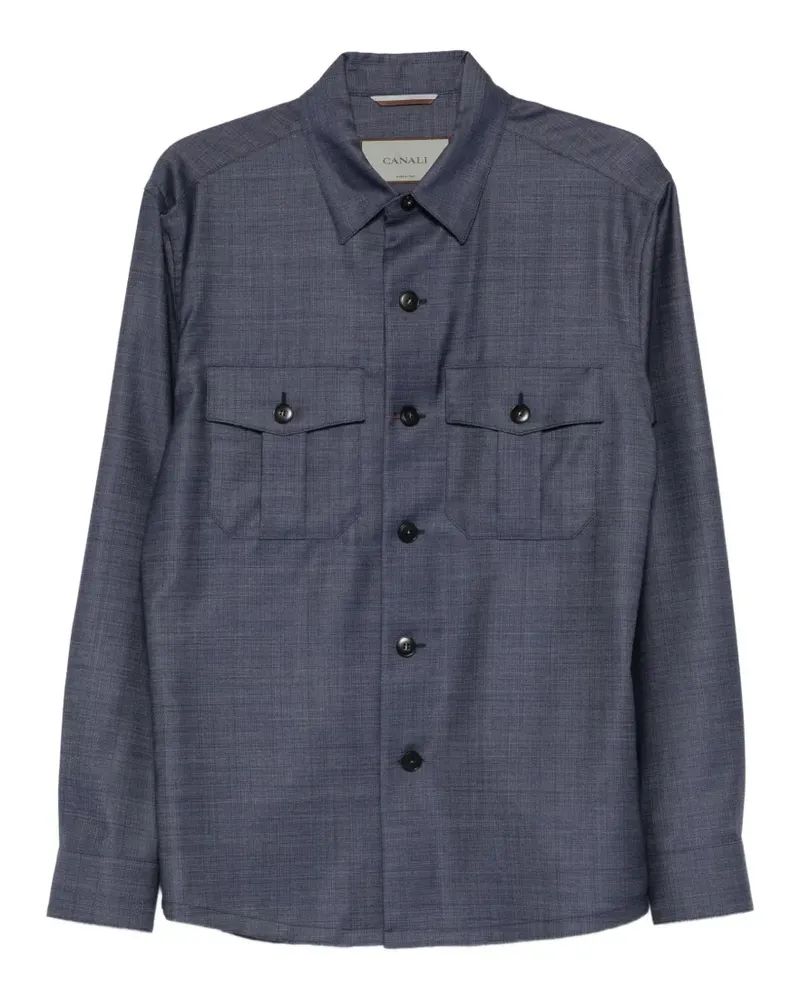 Canali Jacke mit Klappe - Blau Blau