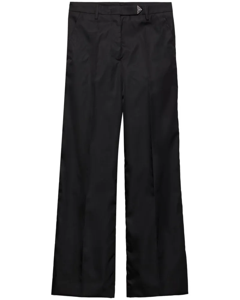 Prada Gerade Hose mit Triangel-Logo - Schwarz Schwarz