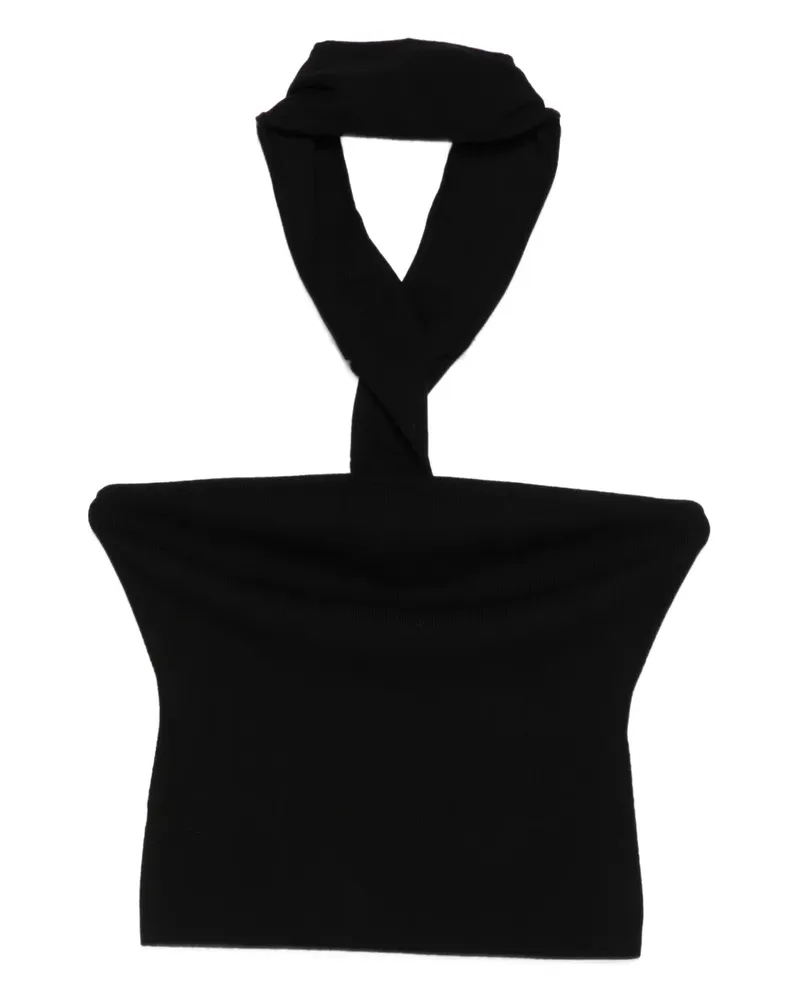 Cult Gaia Geripptes Cropped-Top - Schwarz Schwarz