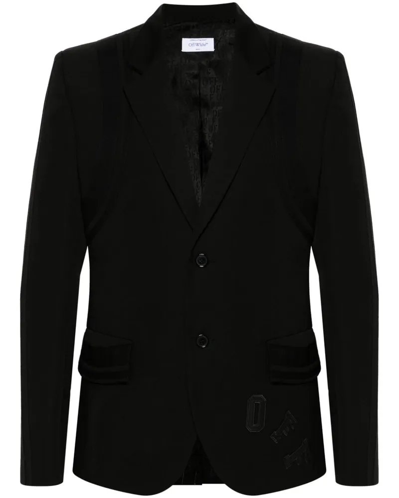 OFF-WHITE Einreihiges Varsity Sakko - Schwarz Schwarz