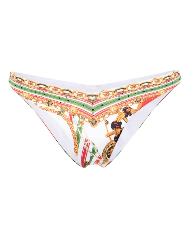Camilla Bikinihöschen mit Saluti Summertime-Print - Weiß Weiß