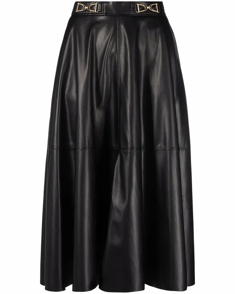 Elisabetta Franchi Rock aus Leder - Schwarz Schwarz