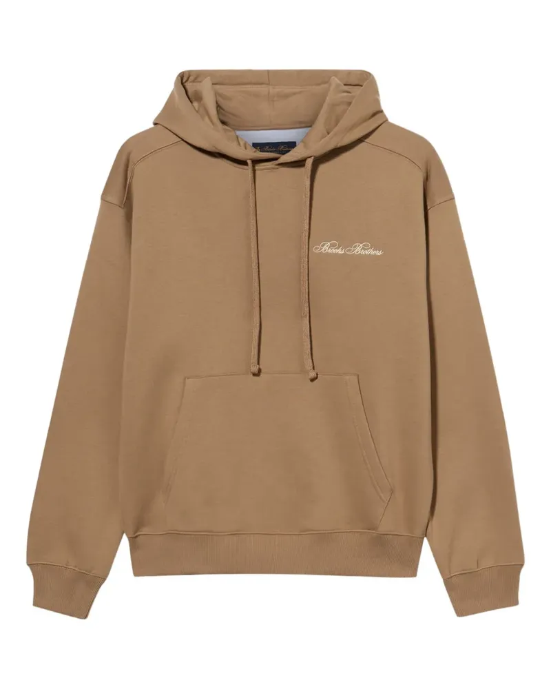 Brooks Brothers embroidered-logo cotton hoodie - Braun Braun