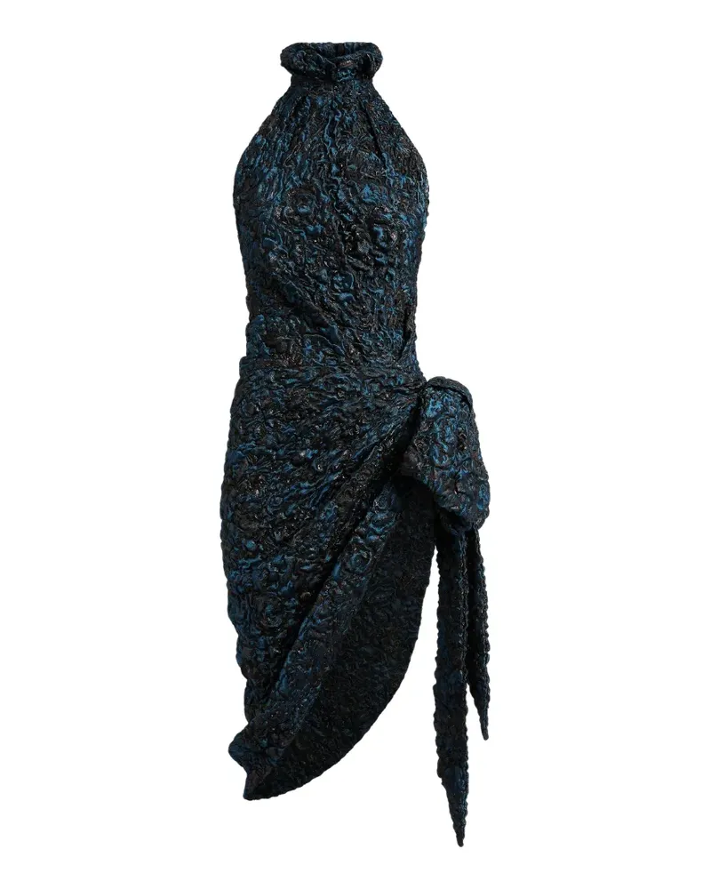 Balmain Drapiertes Kleid aus Cloqué-Jacquard - Blau Blau